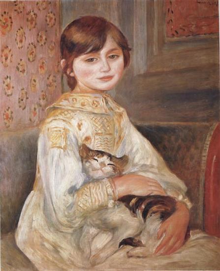 Pierre Renoir Child with Cat (Julie Manet) China oil painting art